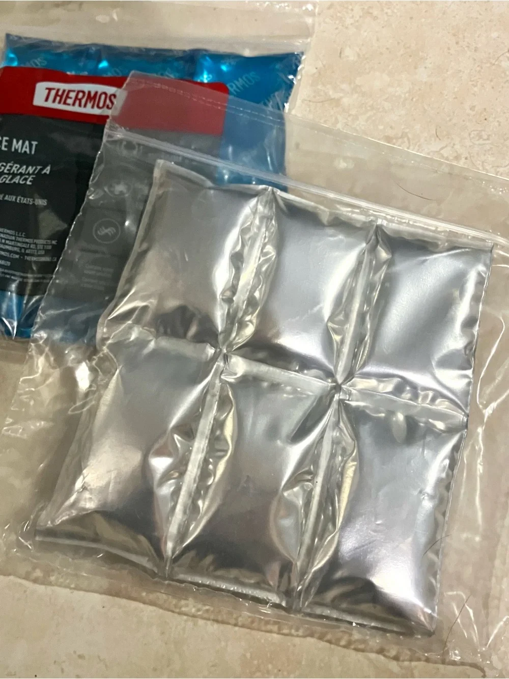 Thermos 6 Cube Reusable Ice Mat Pack Cooling Pack Insert set of 2
